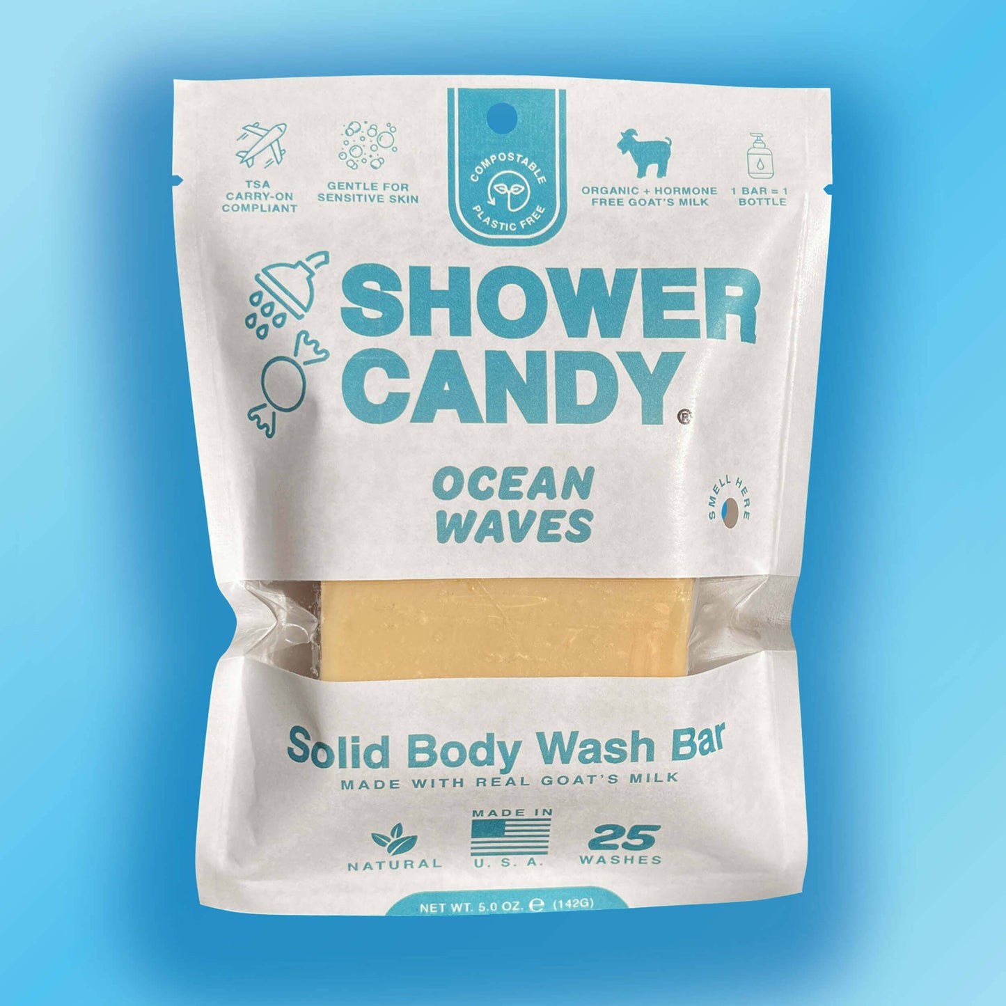 Ocean Waves Body Wash Bar Soap with Goat's Milk